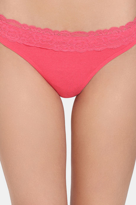 Zivame Anti-Microbial Low Rise Zero Coverage Thong - Rouge Red — image 4